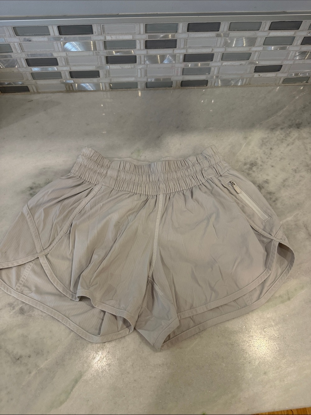lululemon athletica Light Gray Women's Running Shorts with Elastic Waist